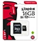 کارت حافظه microSDHC کینگستون کلاس 10 استاندارد UHC-I U1 سرعت 80MBps همراه با آداپتور SD ظرفیت 16 گیگابایت